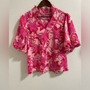 THML Pink Floral Women's Blouse
